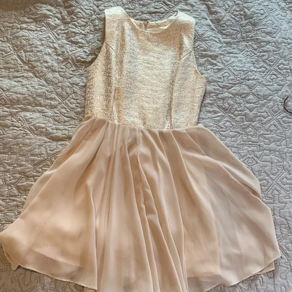 Mustard Seed Dresses | Short Formal Mini Dress | Color: Cream/Gold | Size: L | Talc314'S Closet